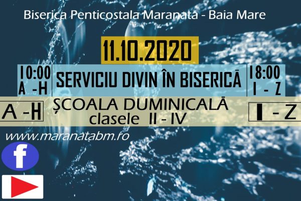 Serviciu divin în Biserică - 11.10.2020