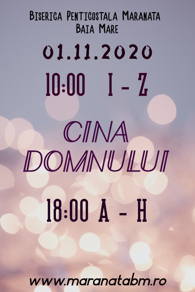 Cina Domnului - 01.11.2020