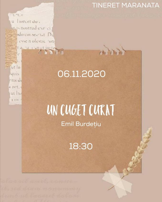 Tineret Maranata – 06.11.2020 ora 18:30