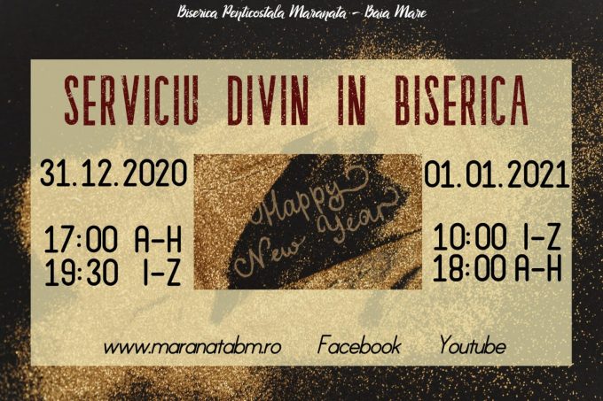 Serviciu divin în Biserică – 31.12.2020